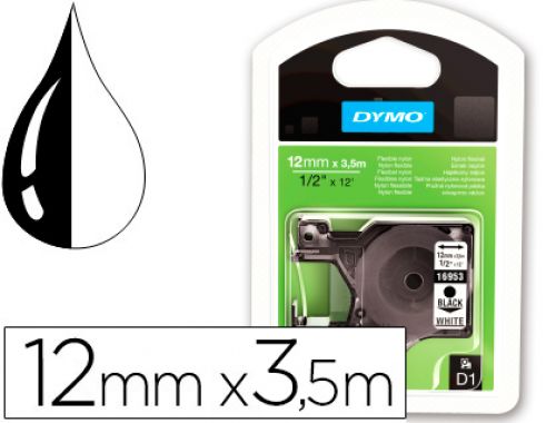 Fita dymo preto branco 12 mm x 3,5 mt d1 nylon , Dymo , 59396 , 5411313169578